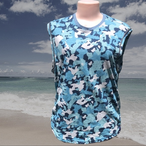 American Republic ‎ blue camo sleeveless top